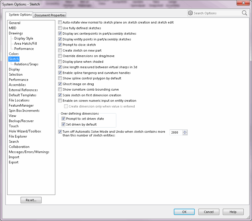 Solidworks Tech Tip Solidworks Sketch System Options That Will Save Solidworks Tech Tip Solidworks Sketch System Options That Will Save