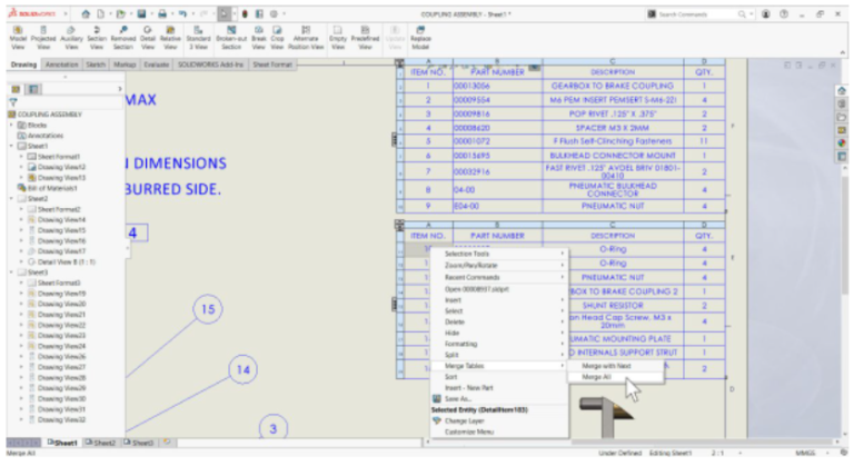 SOLIDWORKS TECH TIP – How to Split and Merge a SOLIDWORKS BOM Table ...